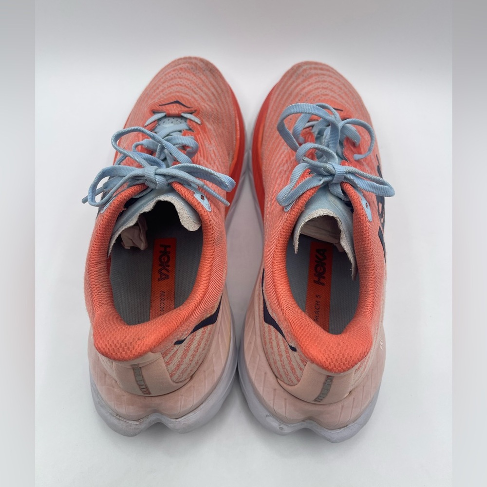 Hoka One One Shoes Womens 9B Mach 5 Athletic Running Sneakers Orange Fabric - Picture 4 of 7